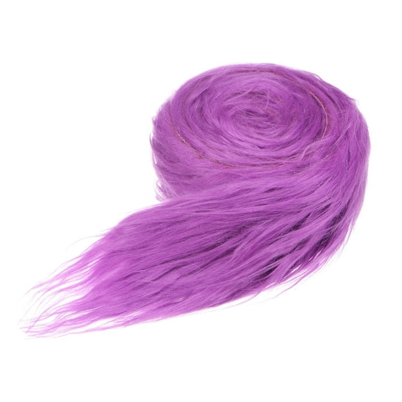 Uxcell Faux Fur Fabric Precut Strips, 59x2 Inch Plush Faux Fur Fabric Square for DIY Crafts [Purple]