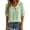 Mint Green, variant on Women's Button Up Shirt - Peter Pan Collar Short Sleeve Summer Tops Casual Cotton Retro Floral Blouse