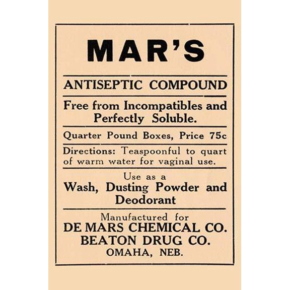 Mar's Antiseptic Compound-Fine Art Canvas Print (20" x 30")