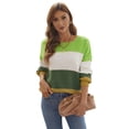 thumbnail image 4 of ABPHQTO Suéter verde de invierno con bloques de color para mujer, 4 of 5