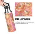 thumbnail image 4 of Yayeee 33oz Double Wall Stainless Steel Water Bottle with Flip Straw, Abstract Pink Flowers, 4 of 7