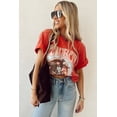 thumbnail image 3 of Women's Tomato Red COWBOY Take Me Away Graphic Western Loose Tee | [ZhiHiMeRi] | (US 12-14)L, 3 of 5
