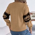 thumbnail image 4 of Suéter de calabaza de Halloween para mujer, jersey de manga larga de punto gris, jersey informal para vacaciones de otoño, cómodo y elegante, 4 of 6
