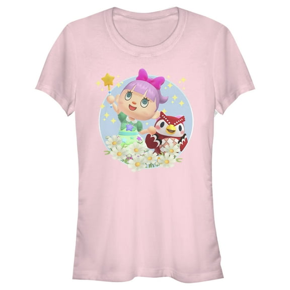 Junior's Nintendo Animal Crossing New Horizons Flower Magic  Graphic Tee Light Pink Medium