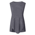 thumbnail image 6 of QUINDOS Womens T Shirts Gray Summer Gym Fashion Casual Solid Vest Round-Neck Loose Sleeveless T-shirt Pullover Tops Tank Tops for Women, 6 of 6