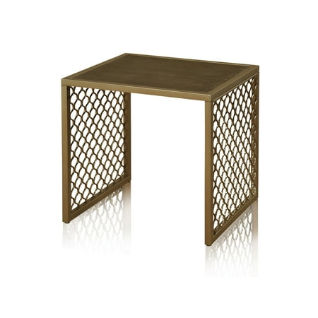 - GwG Outlet Side Table with Lower Shelf in Dark Bronze Finish