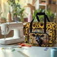 thumbnail image 4 of ZIATUBLE Sunflower Cow Carrying Travel Storage Wooden Sewing Machine Cases Butterfly Carry Case with Storage Pockets and Handles Large Capacity Padded Storage Bag Home Sewing Classes, 4 of 7