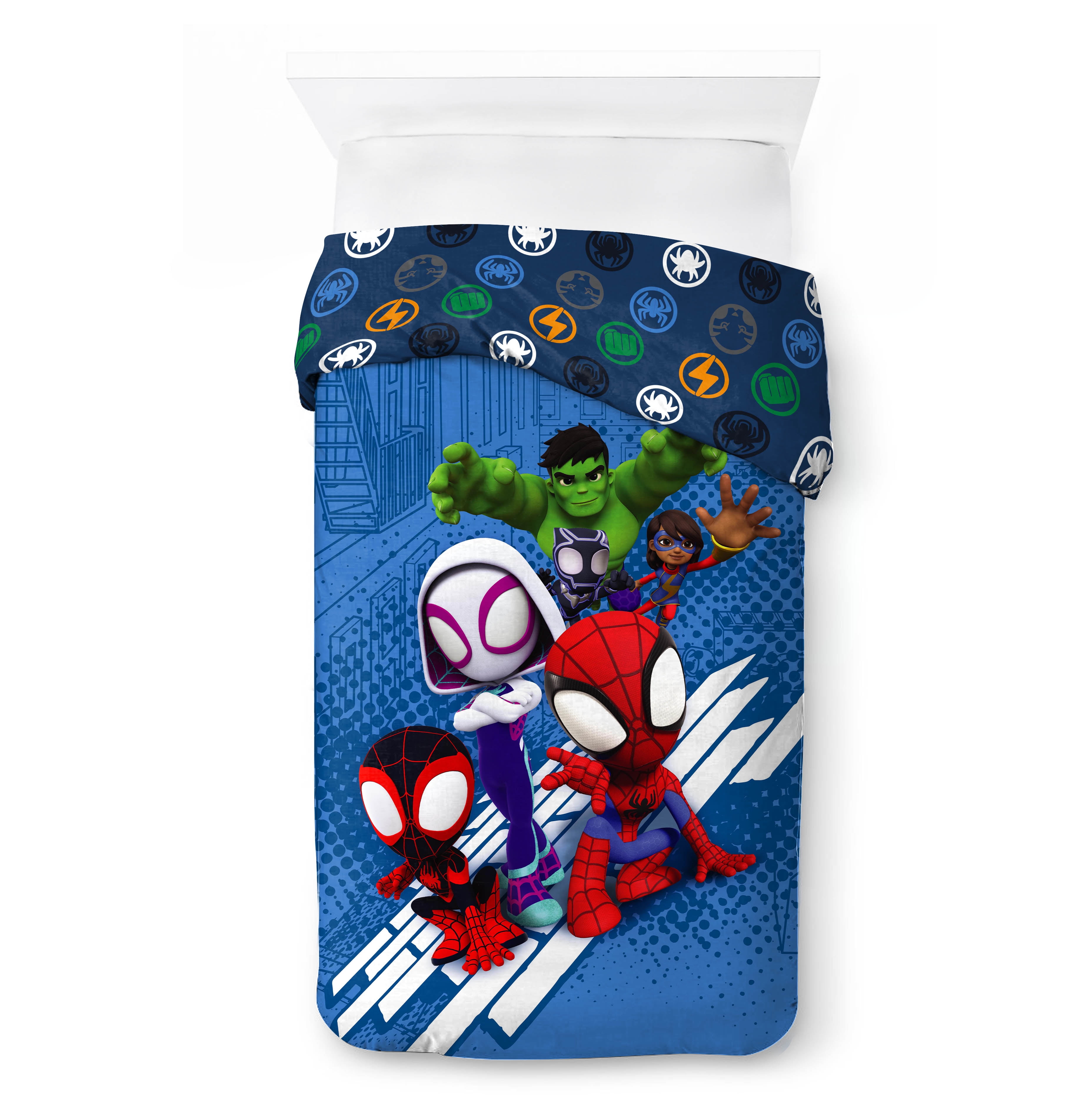 Spidey Amazing Friends Kids 2-Piece Twin/Full Reversible Comforter Set, Microfiber, Red, Marvel