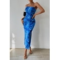 thumbnail image 4 of Vestido PRETTYGARDEN Strapless Bodycon Maxi Estampado Azul S, 4 of 6
