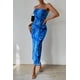 thumbnail image 4 of Vestido PRETTYGARDEN Maxi Azul Strapless Tubo - Talle L, 4 of 6
