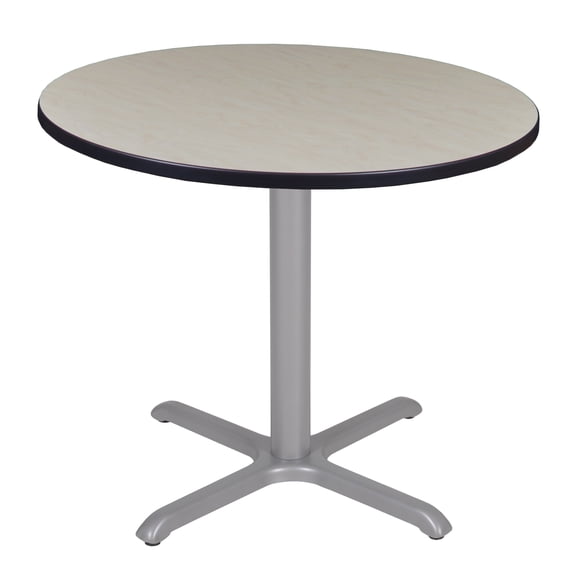Regency Via 36 inch Round X-Base Table in  Maple with Grey Base