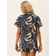 thumbnail image 4 of Conjunto de Camisa y Pantalones Cortos Hawaianos Allegra K 2023 Summer Beach Trip Button Down Azul Marino M, 4 of 4