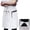 White, variant on Long Server Apron Black with 3 Pockets Bistro Half Aprons for Men Women Waiter Waitress Chef 28 Inch Waterproof