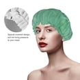 thumbnail image 3 of YFYANG Femmes Double Imperméable Shower Cap, Vert Texture Cheveux Réutilisables Cap pour Tous les Styles de Cheveux et les Tailles de Tête, 3 of 6