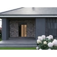 thumbnail image 3 of Front Exterior Prehung Steel Door / Ronex 1055 Teak / Side and Top Exterior Window Sidelite / Entry Metal Modern Painted W36+16" x H80+16" Left hand Inswing, 3 of 6