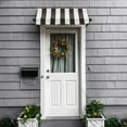 thumbnail image 2 of Awntech 4.38 Ft Charleston Sloped Fixed Awning with Scrolled Iron Arms (52.5in x 24in x 24in), Black/White Stripe, 2 of 3