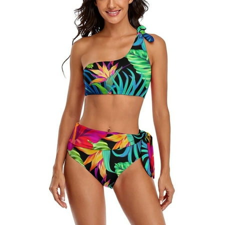 2025 Bikinis Feminine Up Push Set Bikini Graphic Swimwear Waist High Flowers Peach and Pink Swimsuit Bikini Print Floral Watercolor