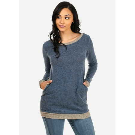 Top Selected Products and Reviews I love this shirt, the material is very comfortable and the pockets are huge! My only gripe is it is not a sweater, its just a really cute long sleeve shirt. NOT a sweater.