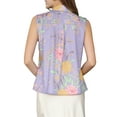 thumbnail image 3 of INSPIRE CHIC Women's Sleeveless Floral Blouse Button Down Summer Casual Shirt Top L Light Purple, 3 of 5