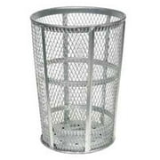 Global Industrial  Outdoor Metal Trash Container Galvanized, 48 gal