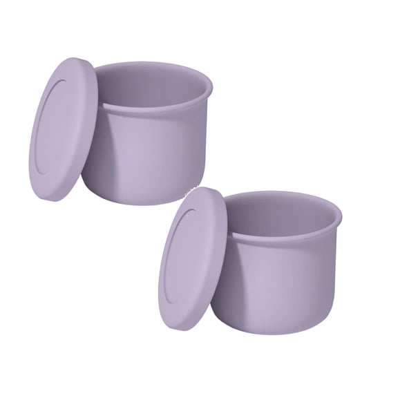 2PCS 10 OZ Silicone Food Storage Container with Lid Round Portable Airtight Leakproof Salad Bowl Reusable Meal Prep Container for Soup Stew Leftovers Microwave Fridge Dishwasher Safe BPA Free(Purple)