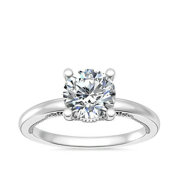 2.15 Carat Round Cut Moissanite Wonderful Bridal Ring for her in Solid 14K White Gold Size 7 by Diamond-Capitals