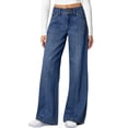 thumbnail image 1 of Jeans Sidefeel, pierna ancha, cintura alta, color azul recto, para mujer, 1 of 6