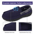 thumbnail image 3 of ​festooning Mens Moccasin Slippers Warm Winter House Slippers with Memory Foam Indoor Outdoor Bedroom Shoes Blue 13, 3 of 5