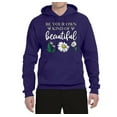 thumbnail image 2 of Wild Bobby, Be Your Own Kind of Beautiful Inspirational, Pop Culture, Unisex Graphic Hoodie Sweatshirt, Purple, 2XL, 2 of 3
