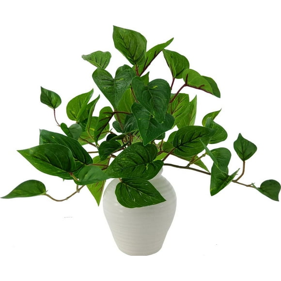 Mainstays Indoor Artificial Potted Golden Pothos, Green Color, Assembled Height: 13", Plastic Pot