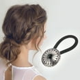 thumbnail image 2 of Unique Bargains Fashion Button Hair Tie for Kids 1 Pc Black Silver Tone, 2 of 5
