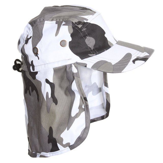 Sombrero de aleta de turismo top con cubierta de cuello completo - Camoflauge de invierno gris TOP HEADWEAR Sombrero cantado