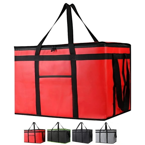 Extra Large Insulated Food Delivery Bag, Hot & Cold Meal Carrier Bag, Catering/Doordash Pizza Warmer, Grocery Tote, Cooler Bag