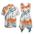 thumbnail image 6 of Psesaysky Hammerhead Shark Print Matching Couple Clothes Mens Summer Short Sleeve Shirts Womens Sleeveless A Line Tank Sundress for Beach Vacation Couple Luau Outfit,Beautiful View, 6 of 7