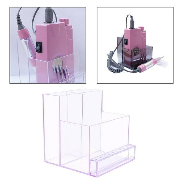 Soporte de plástico almacenamiento herramienta para la máquina Morado claro shamjiam Soporte para brocas de uñas