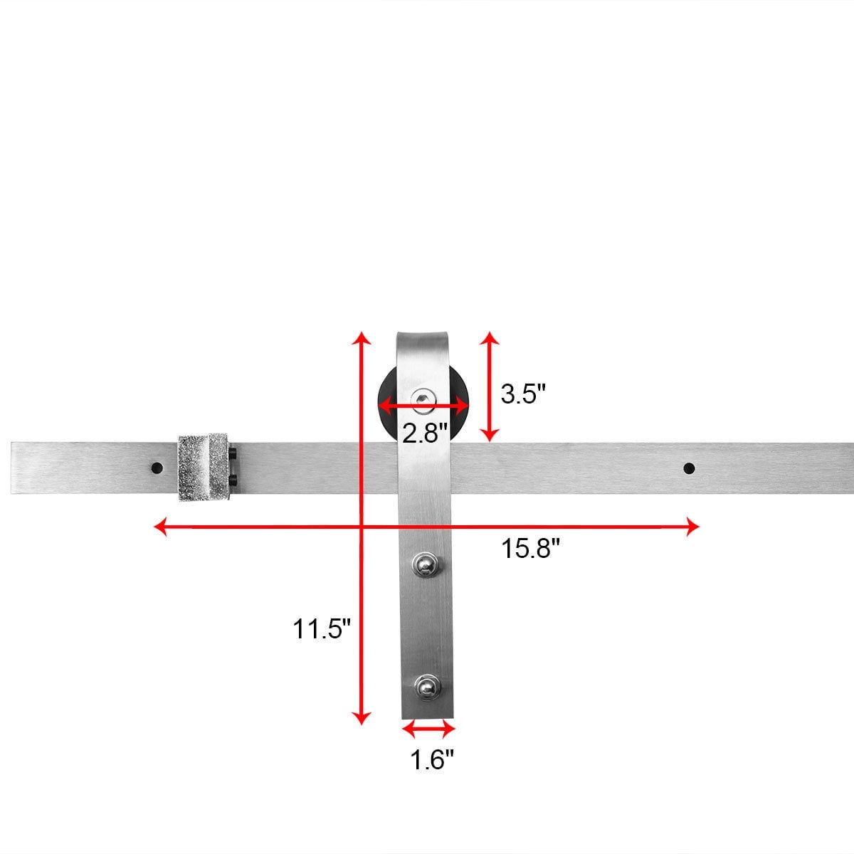 Kepooman 6.6 ft Rustic Sliding Barn Door Hardware Kit, Roller Track Set - Silver Kepooman 6.6 ft Rustic Sliding Barn Door Hardware Kit, Roller Track Set - Silver