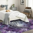 thumbnail image 4 of Tiger Rugs for Bedroom - Tiger Rug & Home Decor, Purple Floral Jungle Animal Rugs for Entryway, Washable Rugs, 2x3 Area Rug, Non Slip Soft Low Pile Indoor Door Mat, Girls Wildlife Carpet, 4 of 7