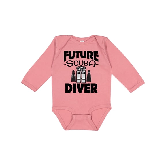 Inktastic Future Scuba Diver Boys or Girls Long Sleeve Baby Bodysuit