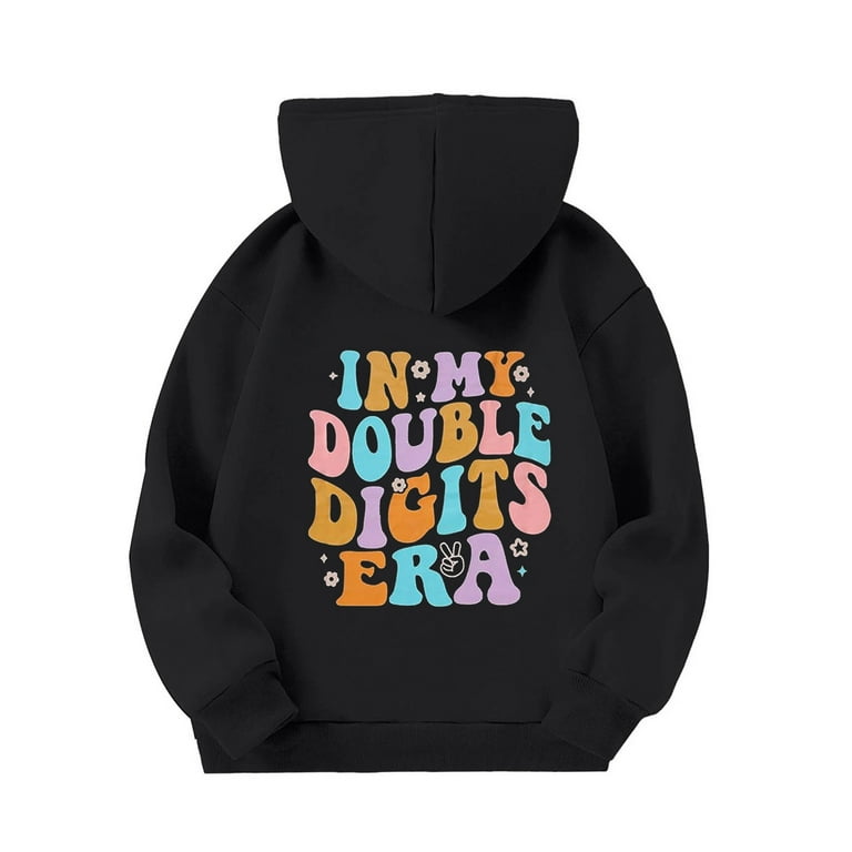 Set Boys Girls Athletic Hoodie Pullover In My Double Digits Birthday Bday Sweatshirt With Pocket Music Hoodies for Teen Girls Girls Shirts Sweaters Thin Zip up Hoodie Walmart