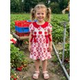 thumbnail image 5 of Cenuakty Toddler Baby Girls Summer Dress Back to School Apple Print Doll Collar Short Sleeve A Line Dress, 5 of 9