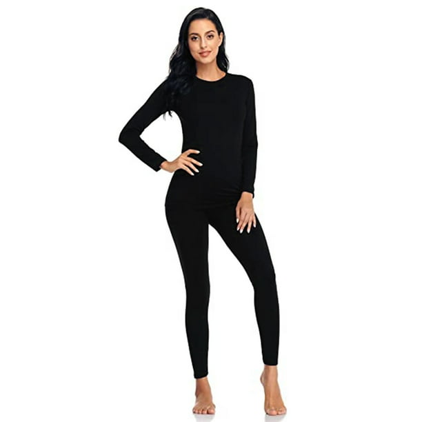 Women's Thermal Underwear Sets Ultra Soft Long Johns Fleece Lined Base  Layer Warm Top Bottom 