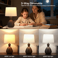 thumbnail image 6 of SUNMORY Table Lamps for Living Room, 3 Way Dimmable Ceramic Table Lamps 14.6" Small Space Cute Mushroom Lamp, Farmhouse Table Lamp for Bedroom, Dining, Home Office(Linen Shade), 6 of 13