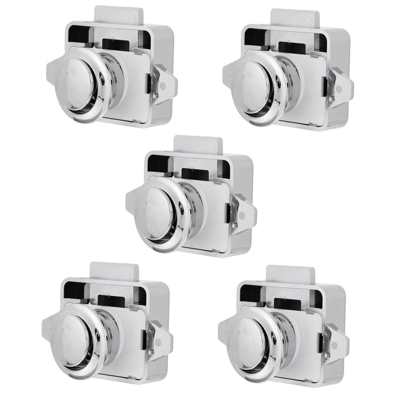 WHAMVOX  5 Pcs Latches Push Button Switch Lock Drawer Cabinet Furniture