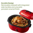 thumbnail image 3 of NESCO 18-Qt 1,450-Watt Roaster with Porcelain Cookwell, Chrome Red, 3 of 14