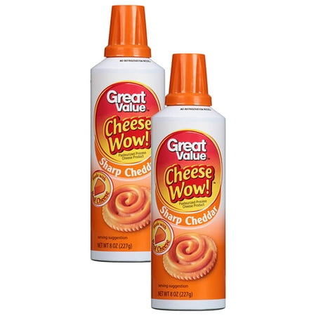 - (2 Pack) Great Value Cheese Wow! Sharp Cheddar Cheese Spread, 8 oz