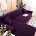thumbnail image 3 of Topchances Thick Plush Sofa Covers for Sectional sofa L-shape Couch, 2pcs Polyester Fabric Stretch Slipcovers 3 seater(74"-90")  + 3 seater(74"-90")  with 2pcs Pillow Covers, 3 of 7