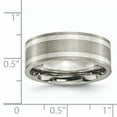 thumbnail image 5 of Titanium Sterling Silver Inlay Flat 8mm Brushed and Polished Band, 5 of 9