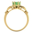 thumbnail image 4 of 1.06 ct Heart Cut Simulated Green Diamond Claddagh Engagement Ring for Women in 18K Yellow Gold, 4 of 5