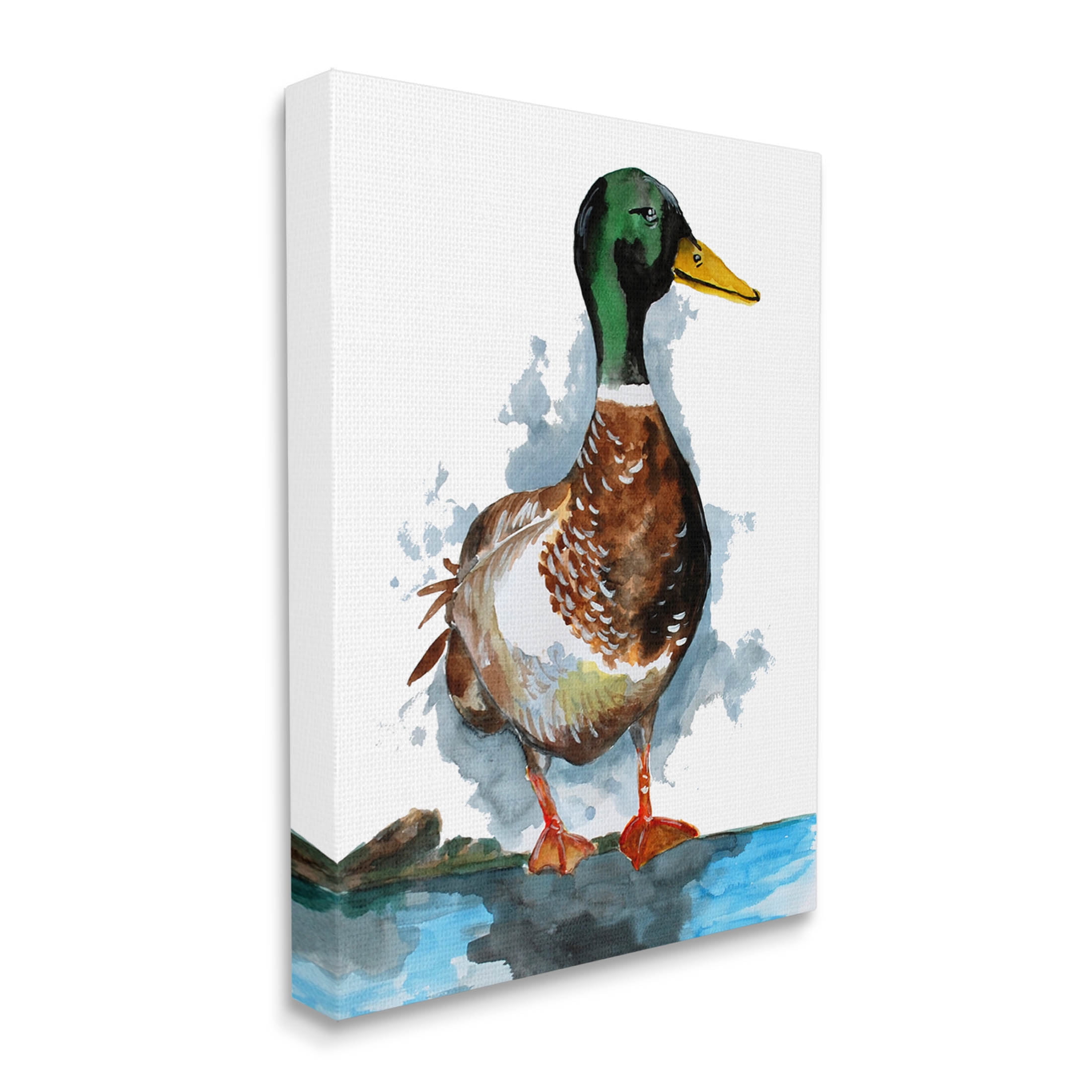 Mallard Duck Water's Edge Animals & Insects Graphic Art Gallery Wrapped Canvas Print Wall Art