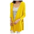 thumbnail image 1 of HBFAGFB Womens Cardigan Comfortable Long Sleeves Thin Spring Summer Jacket with Pockets Yellow Size One Size, 1 of 5